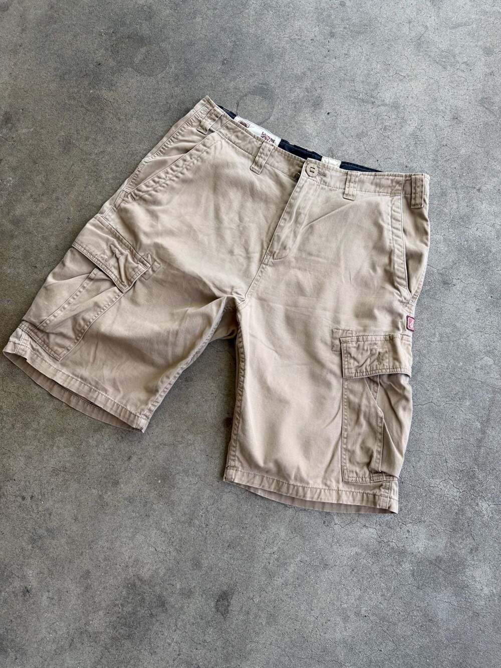 Volcom Scout Vintage Y2K Khaki Cargo Shorts Size 34